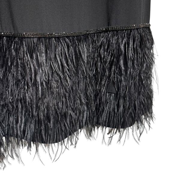 Tahari ASL 8224L084 Sleeveless Rhinestone Feather Sheath Dress Black 16W - Picture 4 of 4